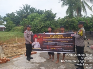 Polsek Langsa Barat Gencarkan Patroli Dan Sosialisasi Pencegahan Karhutla