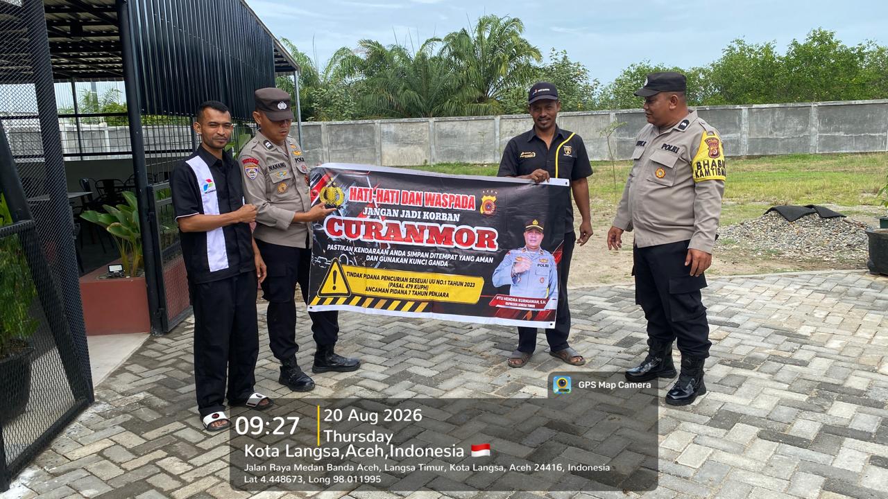 Polsek Langsa Timur Gencarkan Patroli Dialogis Antisipasi Curanmor Di Sungai Lueng