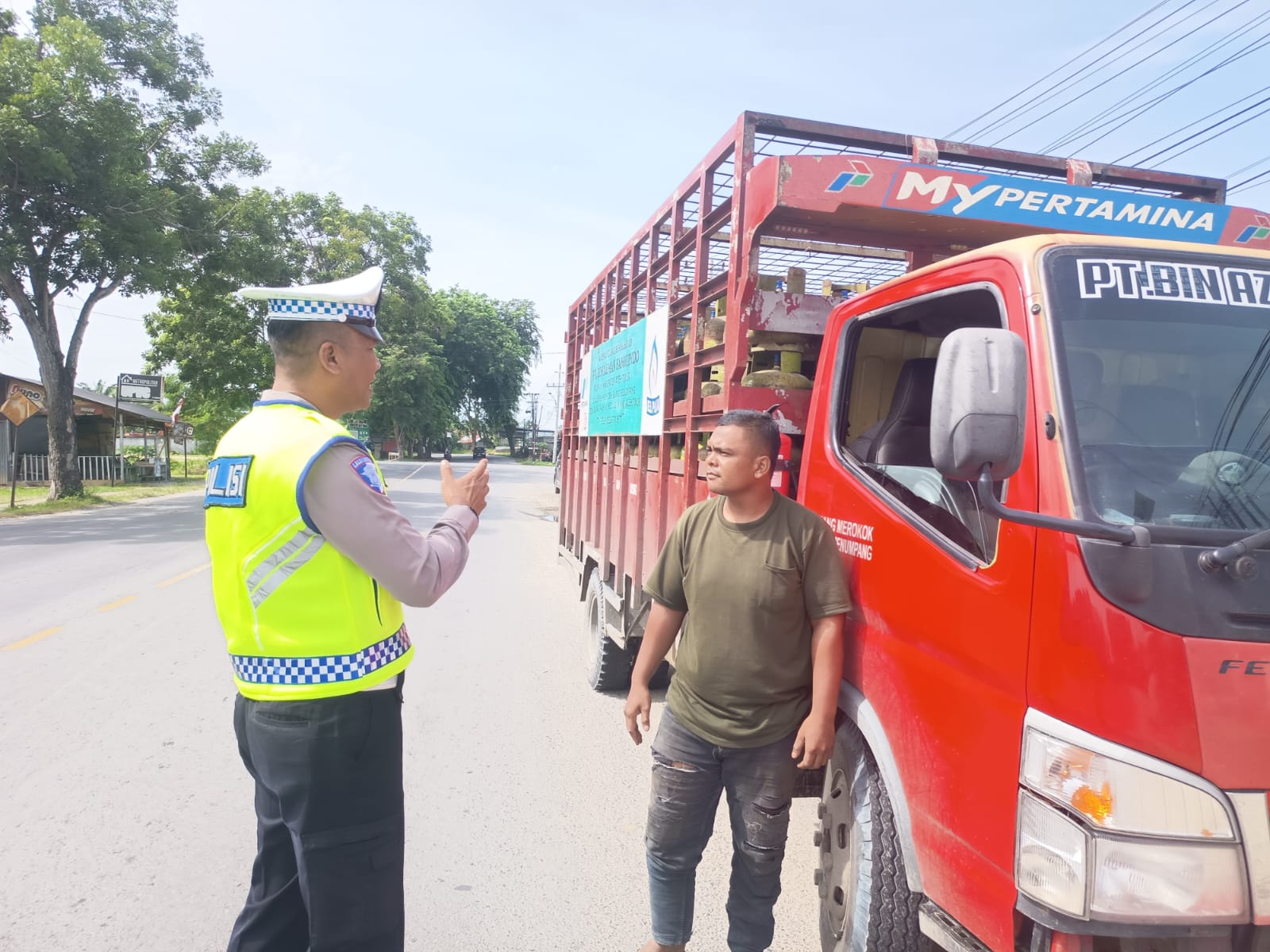 Satlantas Polres Langsa Edukasi Pengemudi Angkutan Barang Cegah Kecelakaan Lalu Lintas