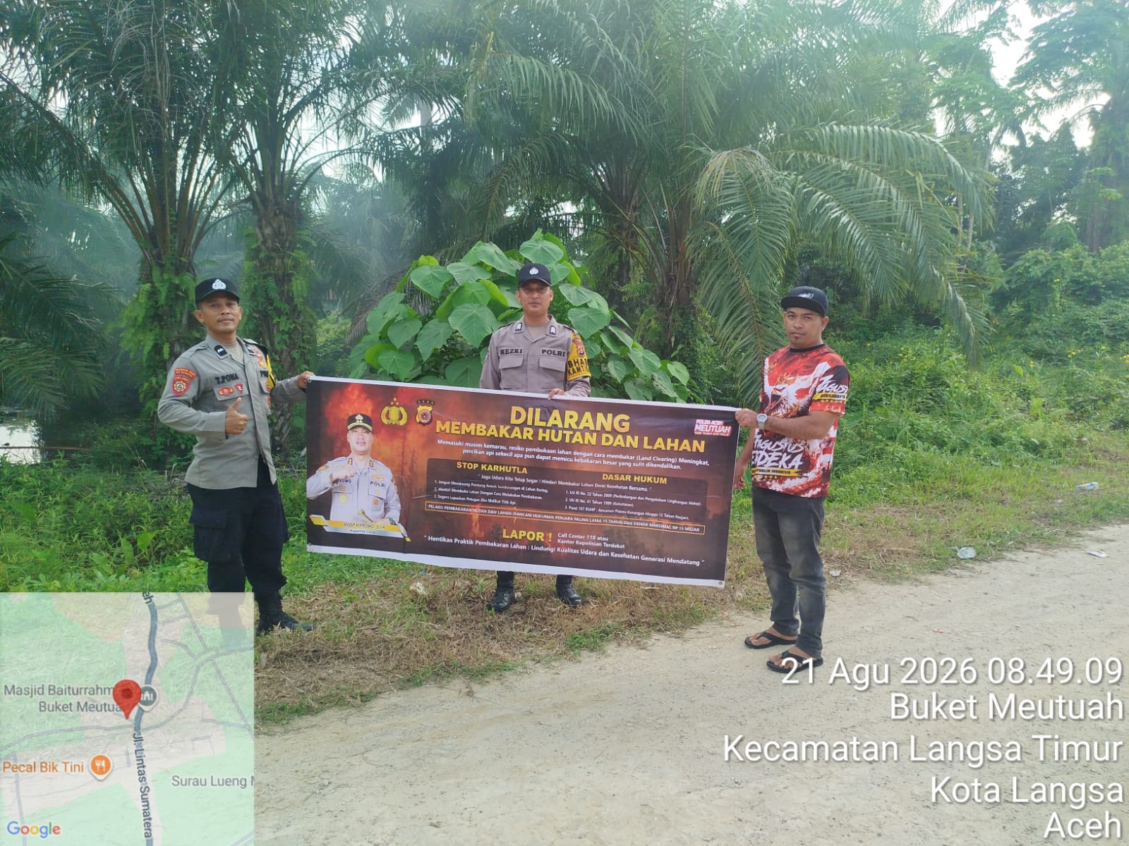 Polsek Langsa Timur Tingkatkan Patroli Karhutla Di Kawasan Rawan Kebakaran