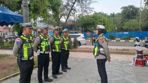 Sat Lantas Polres Langsa Amankan Pawai Alegoris Raudhatul Athfal Semarakkan HUT RI Ke-81