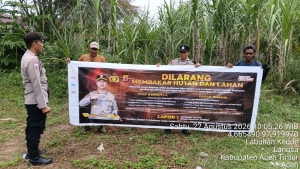 Polsek Sungai Raya Kembali Lakukan Patroli Karhutla Di Labuhan Keude