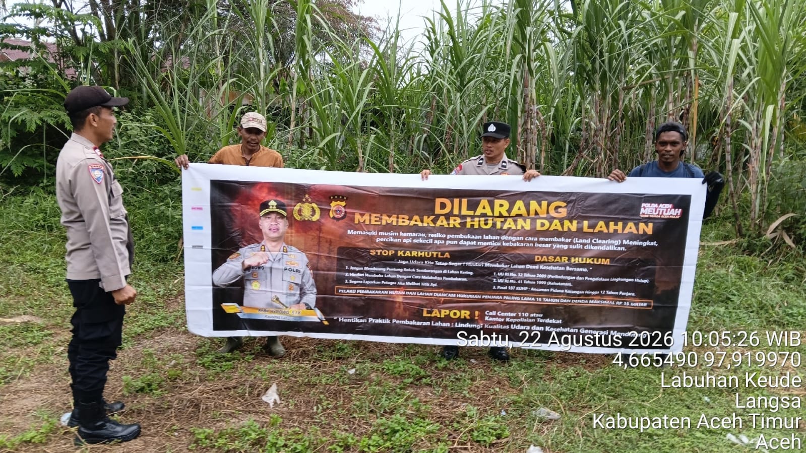 Polsek Sungai Raya Kembali Lakukan Patroli Karhutla Di Labuhan Keude