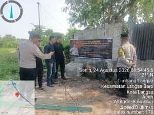 Polsek Langsa Barat Sosialisasikan Pencegahan Karhutla Kepada Masyarakat