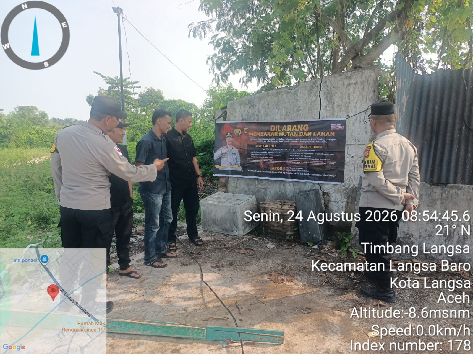 Polsek Langsa Barat Sosialisasikan Pencegahan Karhutla Kepada Masyarakat