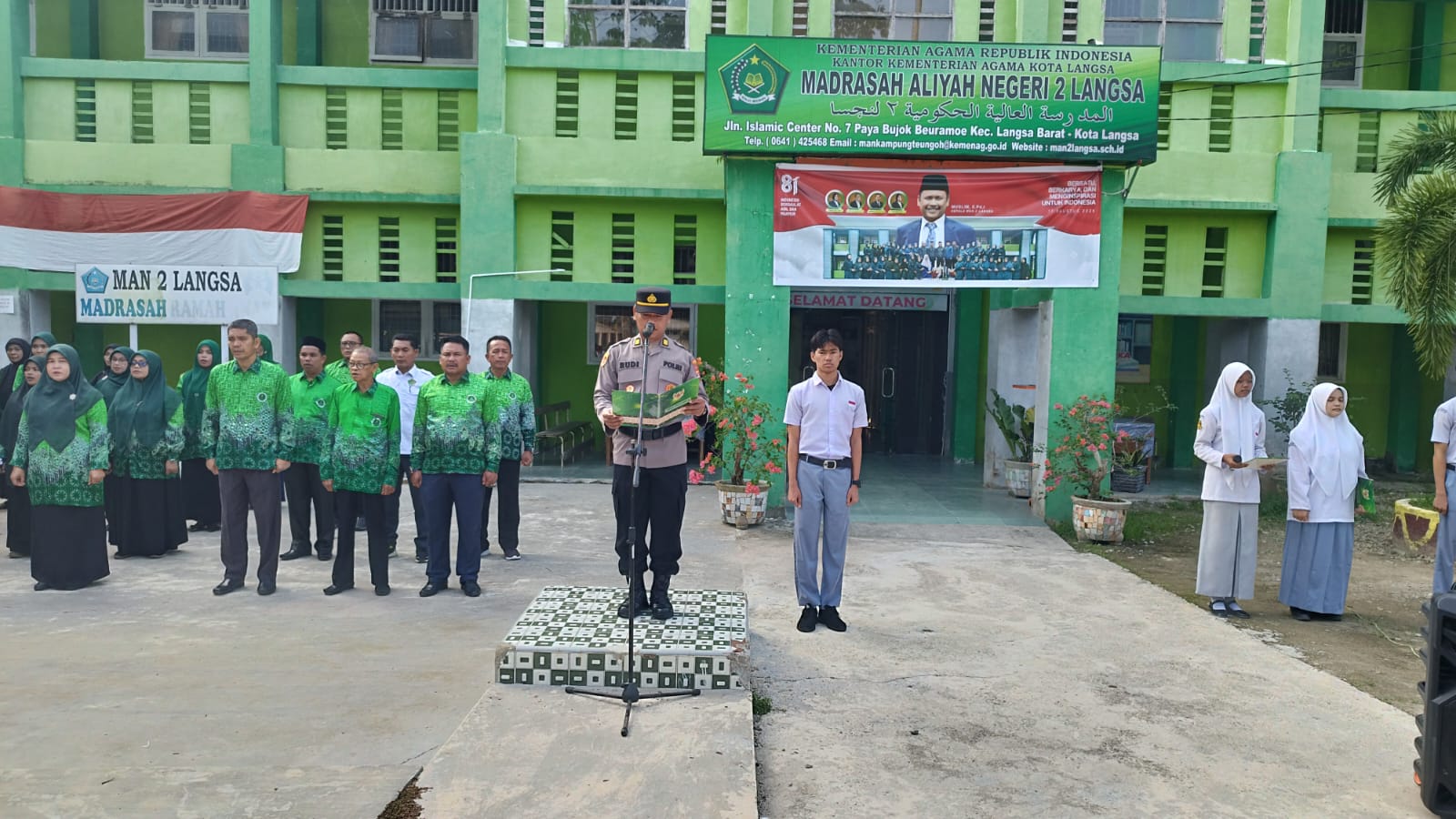 Polisi Saweu Sikula Polres Langsa Berikan Edukasi Kamtibmas Kepada Pelajar MAN 2 Langsa