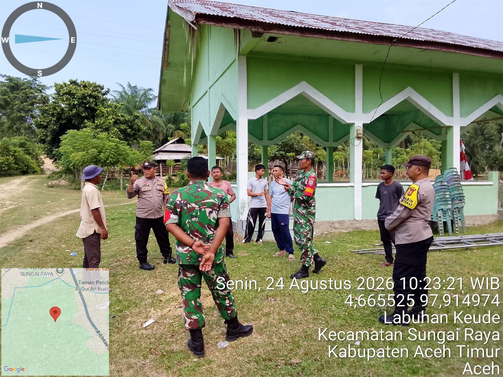 Polsek Sungai Raya Bersama TNI Tingkatkan Patroli Gabungan Jaga Harkamtibmas