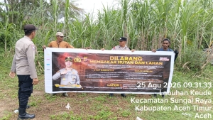 Polsek Sungai Raya Tingkatkan Patroli Karhutla Di Labuhan Keude