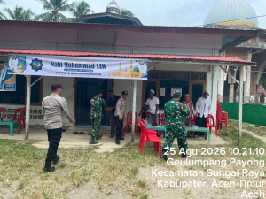 Patroli Bersama TNI-Polri Pantau Aktivitas Masyarakat Jelang Maulid Nabi Di Sungai Raya