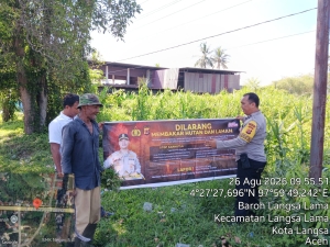 Polsek Langsa Timur Gencarkan Sosialisasi Larangan Karhutla Jelang Musim Kemarau