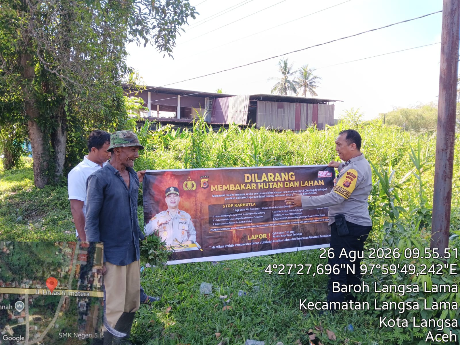 Polsek Langsa Timur Gencarkan Sosialisasi Larangan Karhutla Jelang Musim Kemarau
