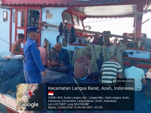 Sat Polairud Polres Langsa Perkuat Pengawasan Keselamatan Nelayan Di Kuala Langsa