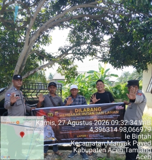 Polsek Manyak Payed Tingkatkan Patroli Cegah Kebakaran Hutan Dan Lahan