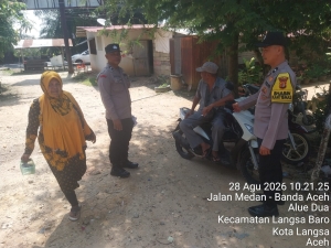 Patroli Polsek Langsa Barat Pantau Aktivitas Warga dan Jaga Situasi Kamtibmas