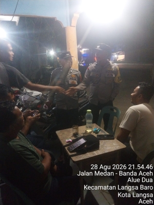 Polsek Langsa Barat Perkuat Patroli Malam Antisipasi Gangguan Kamtibmas