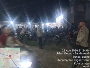 Polsek Langsa Timur Tingkatkan Patroli Dialogis Jaga Keamanan Malam Hari