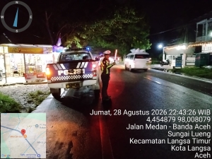 Sat Lantas Polres Langsa Intensifkan Blue Light Patrol Di Jalur Rawan Kecelakaan
