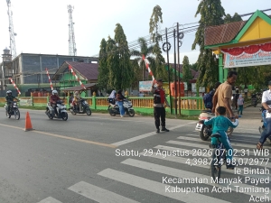 Polsek Manyak Payed Tingkatkan Pengaturan Lalu Lintas Di Kawasan Sekolah