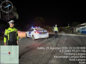 Sat Lantas Polres Langsa Tingkatkan Patroli Blue Light Di Jalur Rawan Kecelakaan