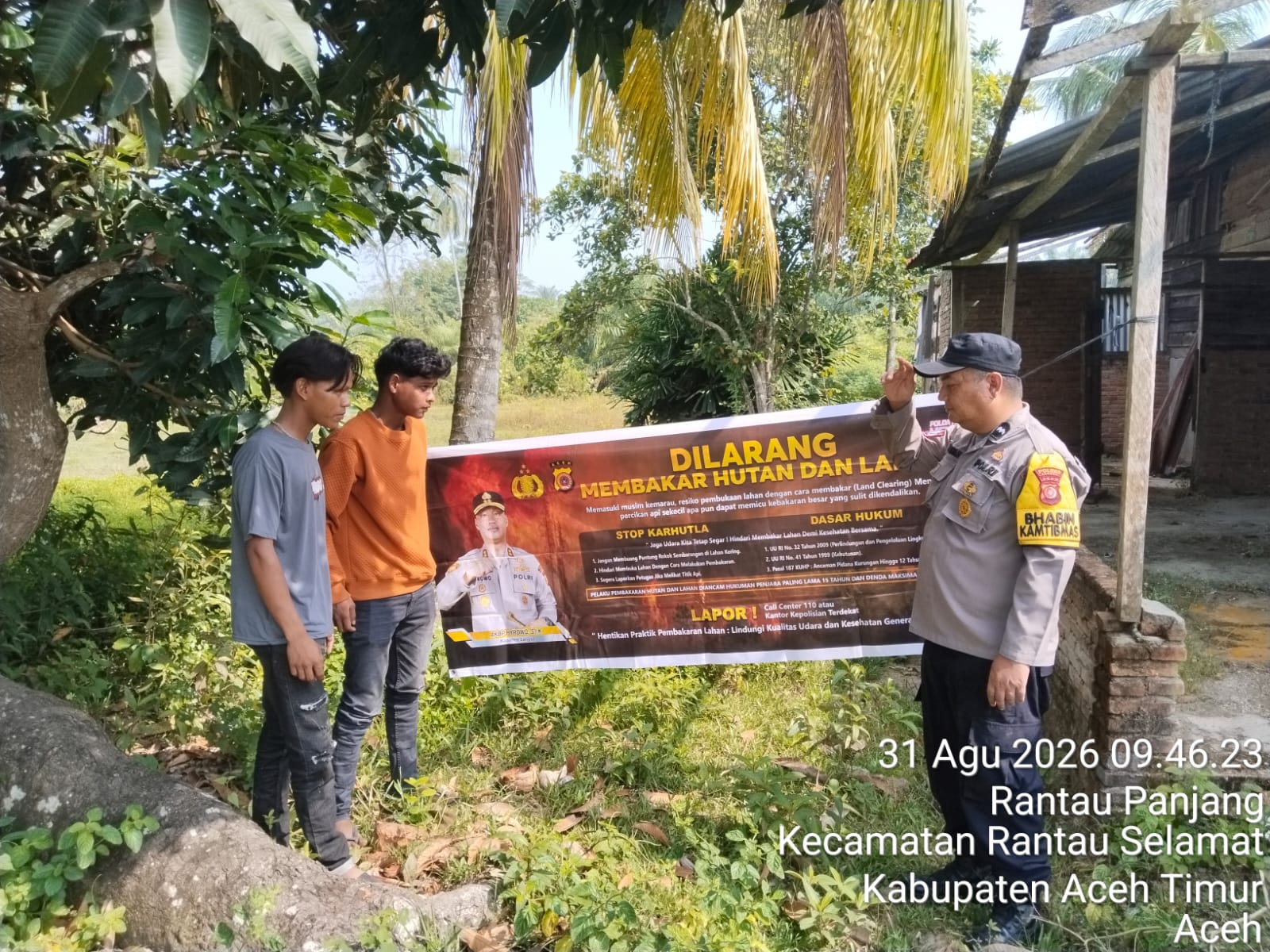 Polsek Rantau Selamat Perkuat Patroli Karhutla Cegah Kebakaran Lahan