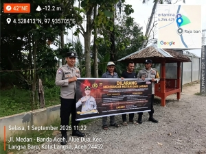 Polsek Langsa Barat Gencarkan Sosialisasi Karhutla, Ajak Warga Cegah Kebakaran Hutan dan Lahan