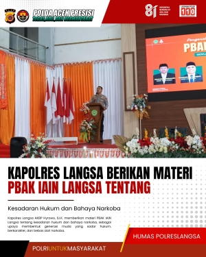 Kapolres Langsa Bekali Mahasiswa PBAK IAIN Langsa tentang Kesadaran Hukum dan Bahaya Narkoba