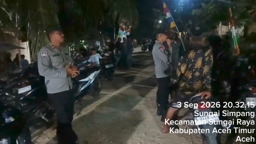 Polsek Sungai Raya Intensifkan Patroli Harkamtibmas, Pantau Aktivitas Warga