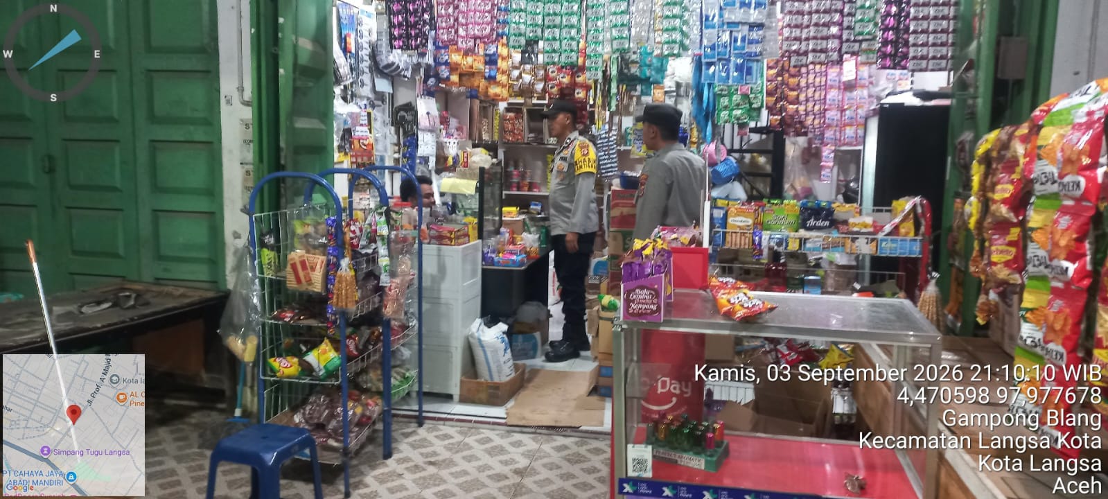Polsek Langsa Intensifkan Patroli Malam, Cegah Aksi Premanisme Dan Gangguan Kamtibmas