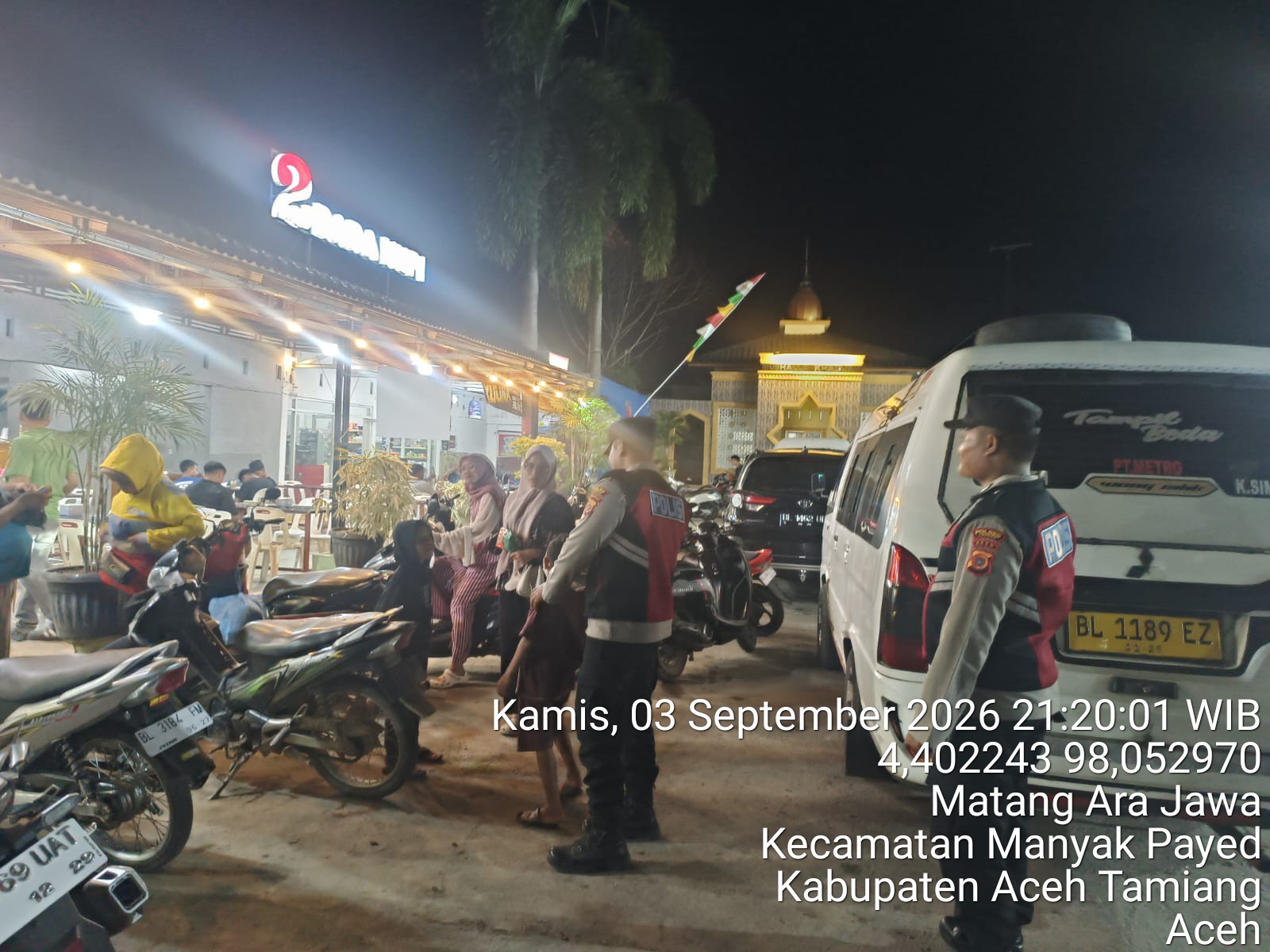 Polsek Manyak Payed Intensifkan Patroli Malam, Jaga Situasi Kamtibmas Tetap Kondusif