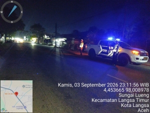 Blue Light Patrol Sat Lantas Polres Langsa, Perkuat Pengawasan di Jalur Rawan Kecelakaan