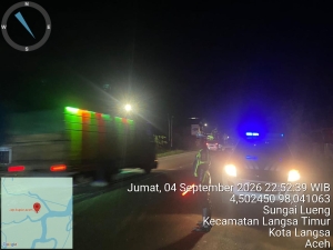 Blue Light Patrol Sat Lantas Polres Langsa Perkuat Pengawasan di Jalur Rawan Kecelakaan