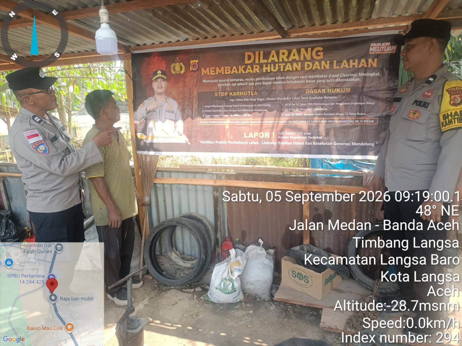 Polsek Langsa Barat Gencarkan Patroli Karhutla, Ajak Warga Hentikan Pembakaran Hutan dan Lahan