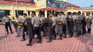 Sat Samapta Polres Langsa Tingkatkan Kemampuan Personel Melalui Latihan Dalmas Awal dan Lanjut