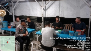 Patroli Malam Polsek Birem Bayeun Perkuat Keamanan Wilayah Dan Cegah Gangguan Kamtibmas