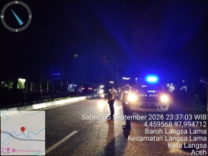 Patroli Blue Light Sat Lantas Polres Langsa Intensifkan Pengawasan Di Jalur Rawan Kecelakaan