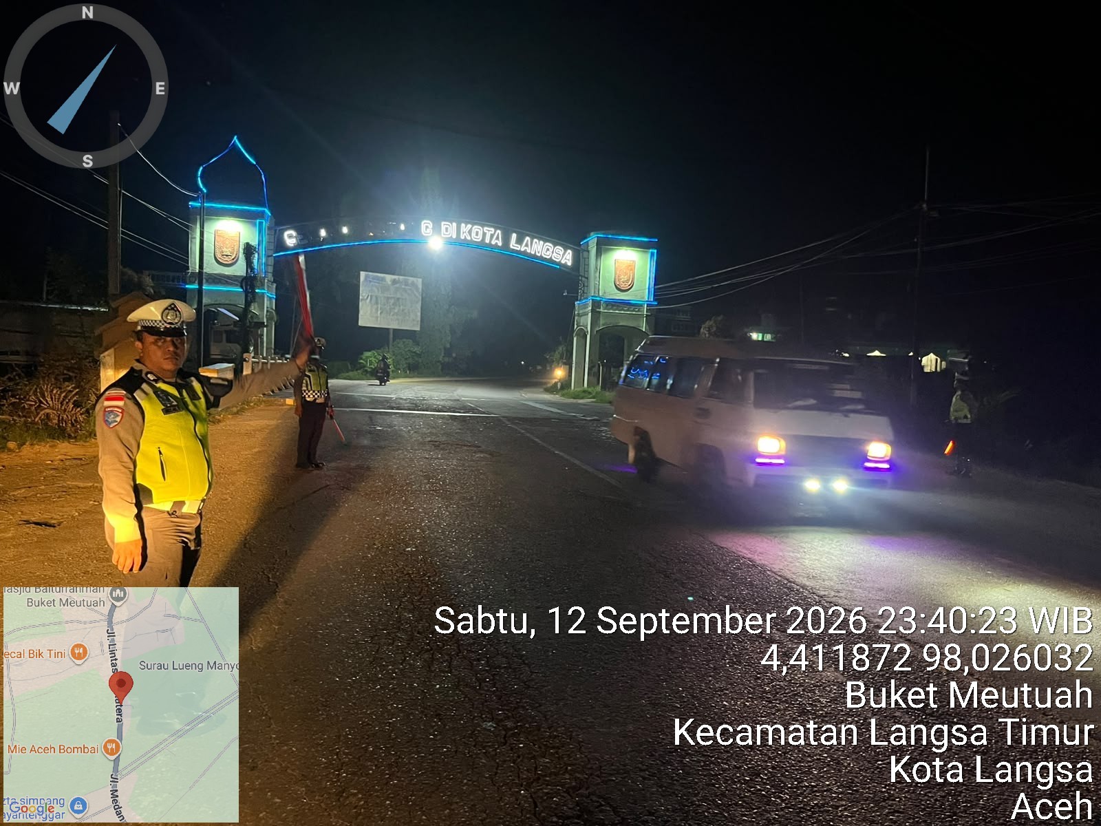Patroli Blue Light Sat Lantas Polres Langsa Antisipasi Kecelakaan Di Jalur Medan-Banda Aceh