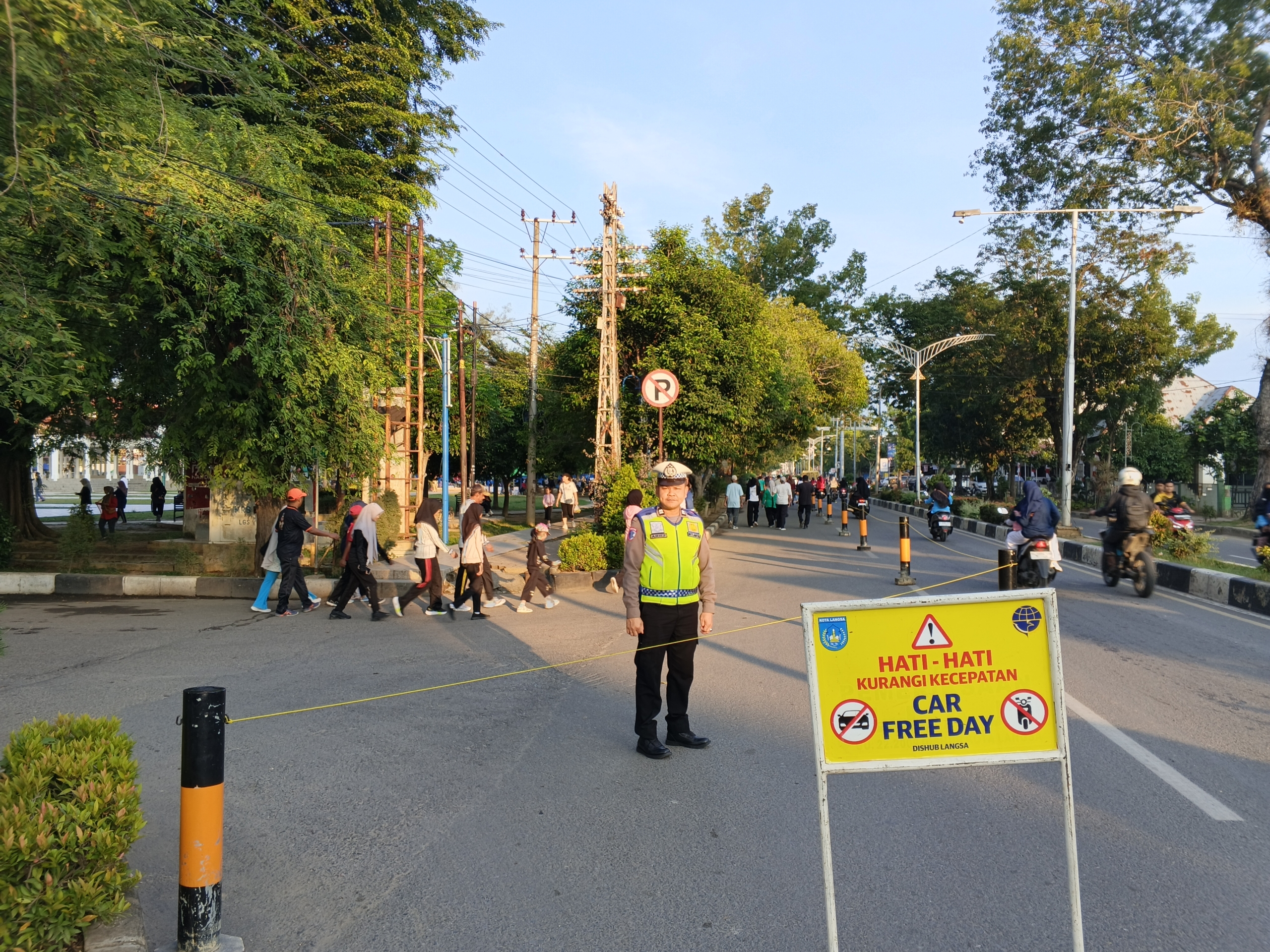 Sat Lantas Polres Langsa Amankan Car Free Day, Arus Lalu Lintas Tetap Lancar