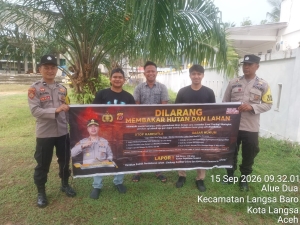 Polsek Langsa Barat Gencarkan Patroli Karhutla, Ajak Warga Lindungi Lingkungan