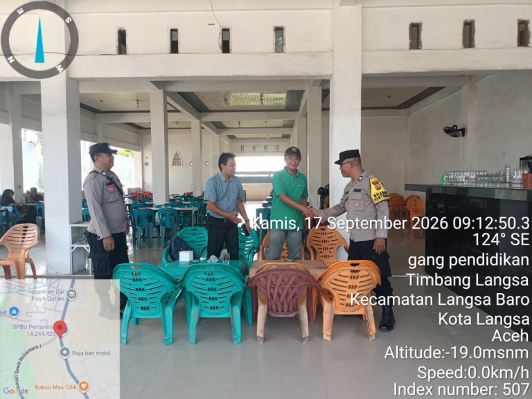 Polsek Langsa Barat Tingkatkan Patroli Harkamtibmas, Pantau Aktivitas Masyarakat