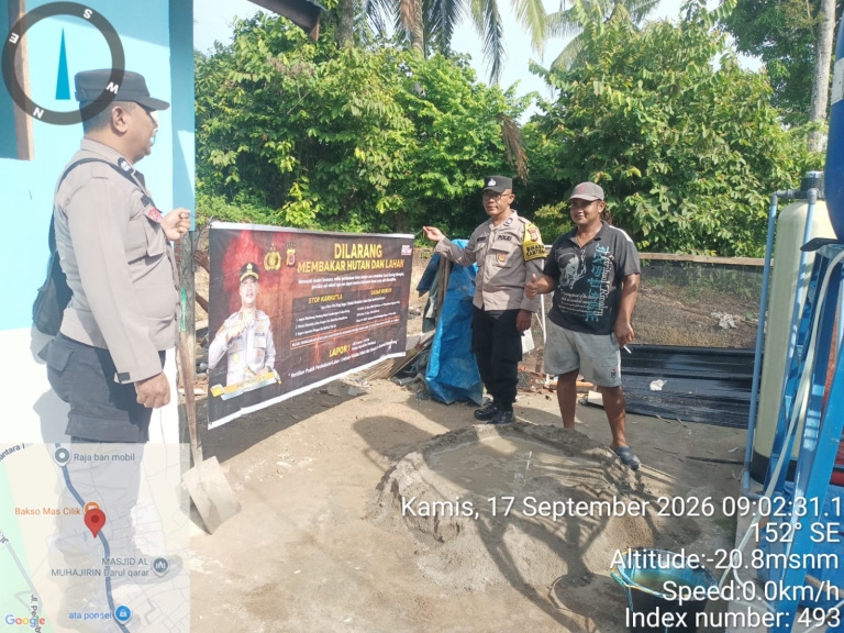 Polsek Langsa Barat Gencarkan Sosialisasi Karhutla, Ajak Warga Cegah Kebakaran Hutan Dan Lahan