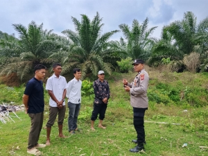 Sat Binmas Polres Langsa Perkuat Sosialisasi Cegah Pencurian TBS Di Area Perkebunan