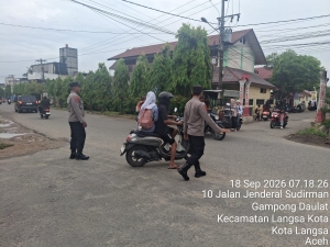 Polsek Langsa Tingkatkan Pengaturan Lalu Lintas, Wujudkan Pelayanan Publik Yang Humanis