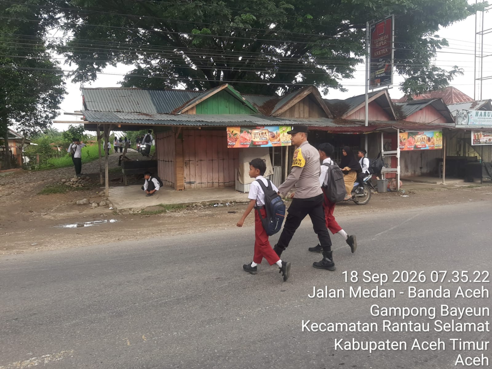 Polsek Rantau Selamat Perkuat Strong Point Pagi, Jaga Kelancaran Lalu Lintas