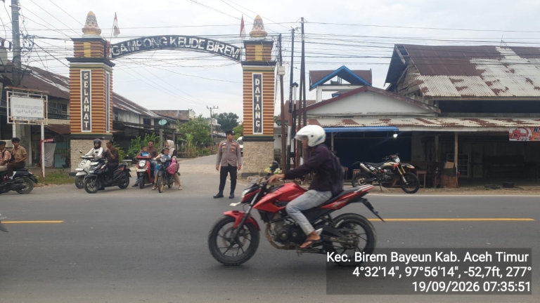 Polsek Birem Bayeun Tingkatkan Pengaturan Lalu Lintas, Tekankan Keselamatan Pengguna Jalan