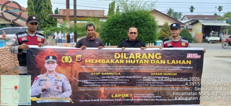 Polsek Manyak Payed Perkuat Patroli Karhutla, Pantau Wilayah Rawan Kebakaran
