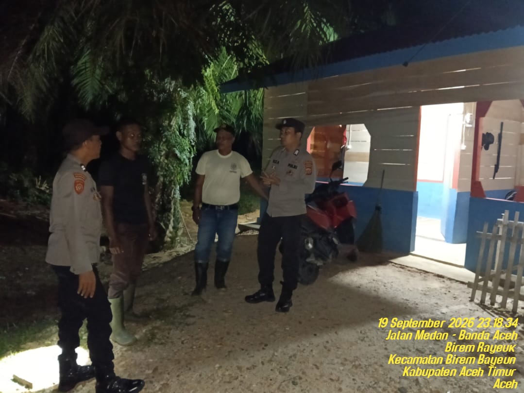 Polsek Birem Bayeun Gencarkan Patroli, Cegah Gangguan Kamtibmas Dan Pencurian TBS