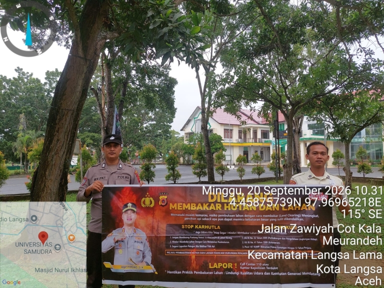 Polsek Langsa Timur Perkuat Patroli Karhutla, Cegah Kebakaran Sejak Dini