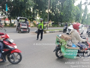 Satlantas Polres Langsa Perkuat Strong Point, Jaga Kelancaran Dan Keselamatan Pengguna Jalan