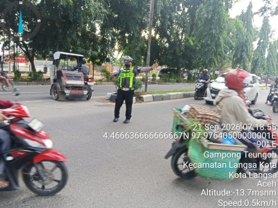 Satlantas Polres Langsa Perkuat Strong Point, Jaga Kelancaran Dan Keselamatan Pengguna Jalan