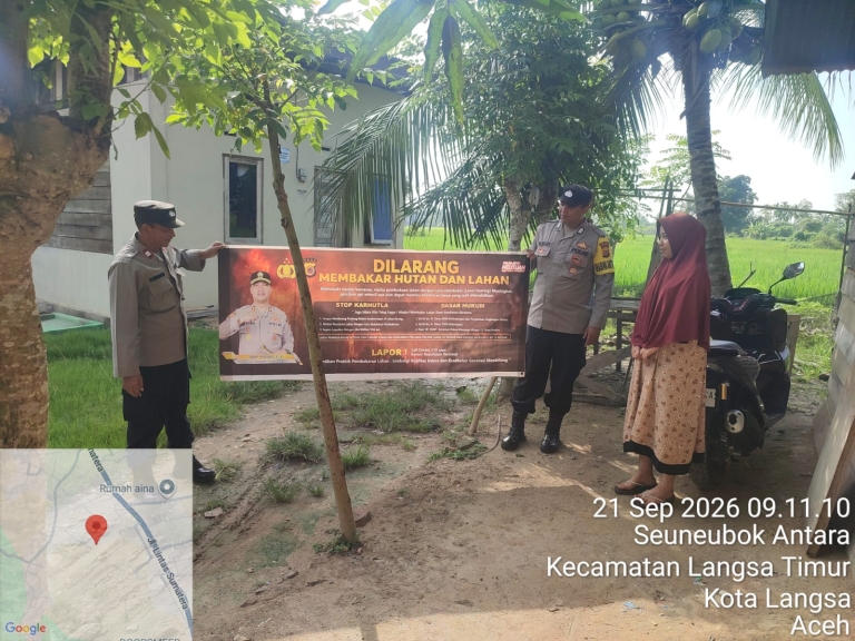Polsek Langsa Timur Tingkatkan Patroli Karhutla, Cegah Kebakaran Sejak Dini